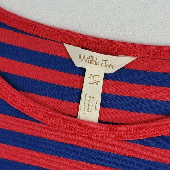 Matilda Jane Catch Some Zs Modal Blend PJ Stripe Shirt Top Sz L - Picture 4 of 12